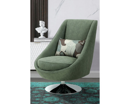 Pasargad™ Noho Collection Silver Swivel Accent Chair with Pillow