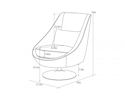 Pasargad™ Noho Collection Silver Swivel Accent Chair with Pillow