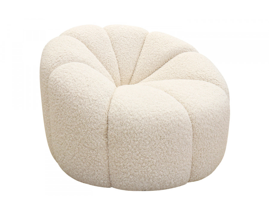 Pasargad - Pompeii Cream Poly Fabric Lounge Chair