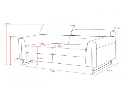 Pasargad - Serena Modern Blue Loveseat