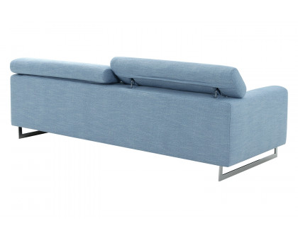 Pasargad - Serena Modern Blue Sofa with Silver Leg