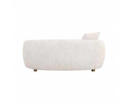 Pasargad - Zarina Upholstered Modern Loveseat with 2 Pillows in Ivory, Textured Fabric