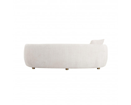 Pasargad - Zarina Upholstered Modern Sofa with 2 Pillows in Ivory, Textured Fabric