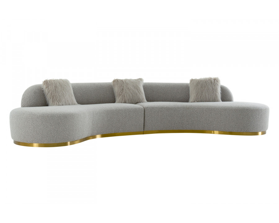 Pasargad - Simona Collection Modern Curved Sofa with 3 Pillow