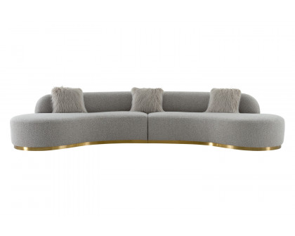 Pasargad - Simona Collection Modern Curved Sofa with 3 Pillow