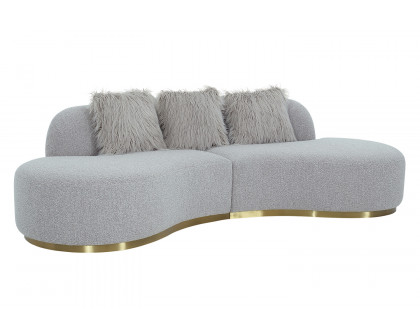 Pasargad - Simona Collection Modern Curved Sofa with 3 Pillow