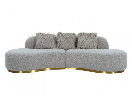 Pasargad Simona Collection Modern Curved Sofa with 3 Pillow - W110.6 xD50.08 xH29