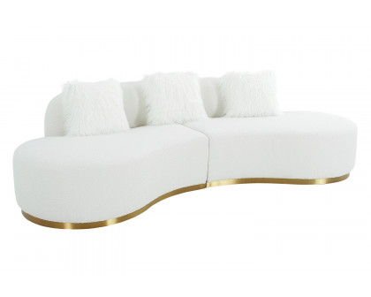 Pasargad - Simona Collection Modern Curved Sofa with 3 Pillow PZW-943W