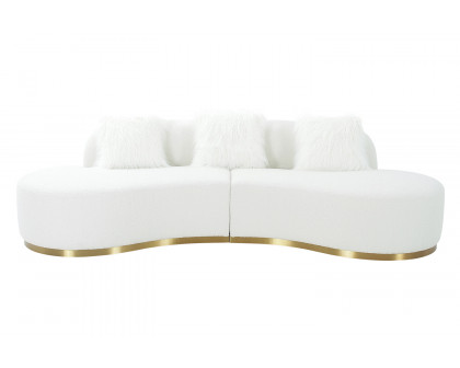 Pasargad Simona Collection Modern Curved Sofa with 3 Pillow (PZW-943W-S)