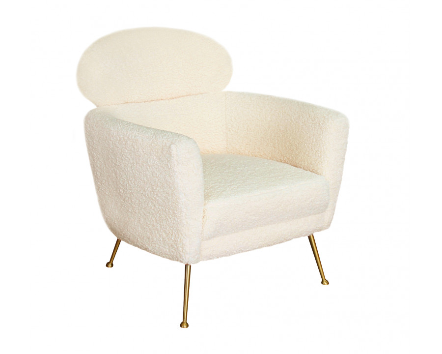 Pasargad - Felice Modern Armchair in Cream, Poly Fabric