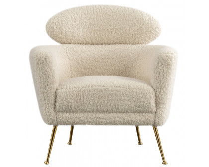 Pasargad - Felice Modern Armchair in Cream, Poly Fabric