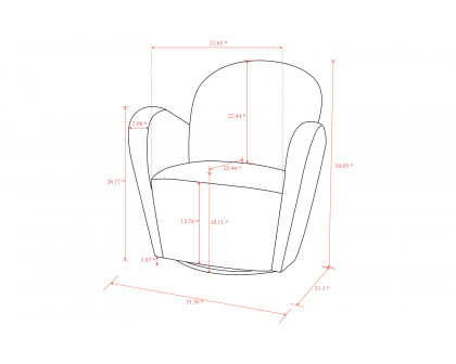 Pasargad Elena Collection Modern Swivel Chair