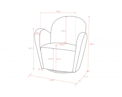 Pasargad™ Maxim Collection Modern Swivel Armchair