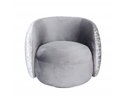 Pasargad - Allure Modern Swivel Armchair in Gray, Poly Fabric