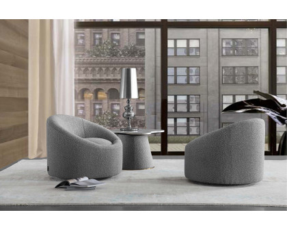 Pasargad™ Sienna Collection Modern Swivel Chair - Gray