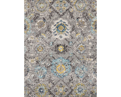 Pasargad Chelsea Collection Power-Loomed Polypropylene/Polyester Area Rug - Silver, 32" x 120" (rc-5586ss 2.08x10)