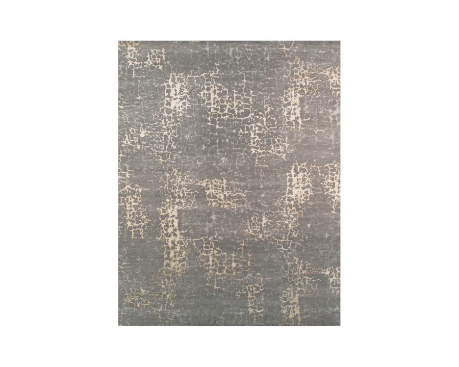 Pasargad Modern Collection Hand-Knotted Gray Silk and Wool Area Rug (REF-2B 2X3) - 24'' x 36''