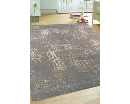 Pasargad Modern Collection Hand-Knotted Gray Silk and Wool Area Rug (REF-2B 2X3) - 24'' x 36''