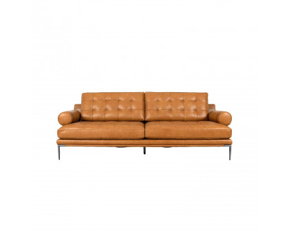 Pasargad Kimberly 3 Seater Sofa - Brown, Leather