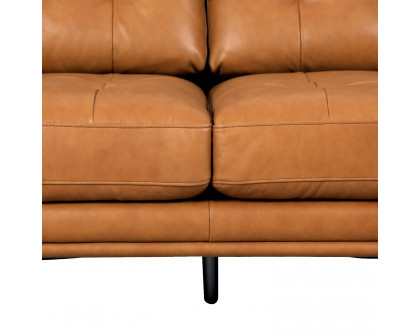 Pasargad Kimberly 3 Seater Sofa - Brown, Leather