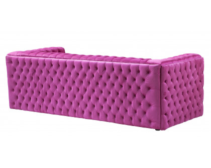 Pasargad - Vicenza Chesterfield Sofa in Fuschia, Velvet