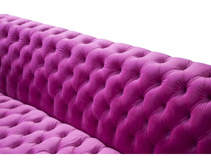 Pasargad - Vicenza Chesterfield Sofa in Fuschia, Velvet