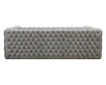 Pasargad Vicenza Collection Velvet Tufted Sofa - Silver