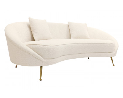 Pasargad - Luna Collection Textured Fabric Curved Sofa