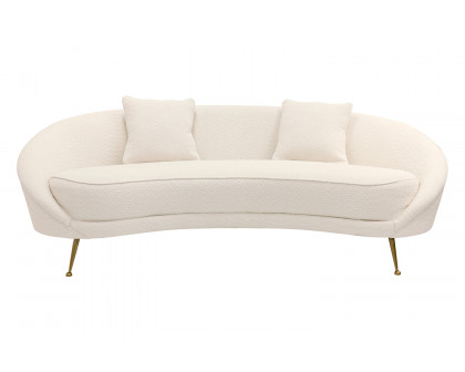 Pasargad Luna Collection Textured Fabric Curved Sofa - Ivory