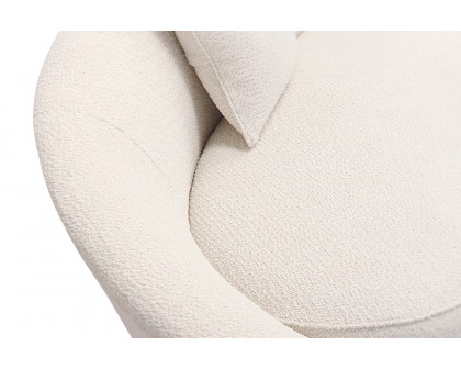 Pasargad Luna Collection Textured Fabric Curved Sofa - Ivory