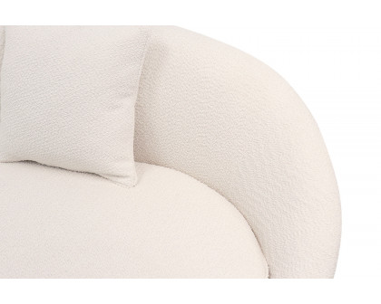 Pasargad Luna Collection Textured Fabric Curved Sofa - Ivory