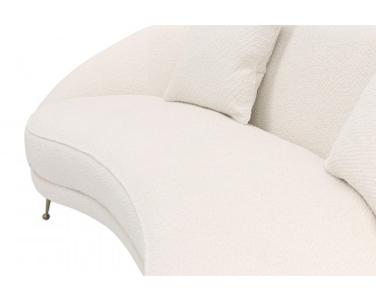 Pasargad Luna Collection Textured Fabric Curved Sofa - Ivory