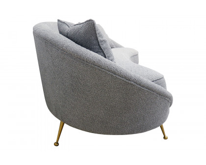 Pasargad Luna Collection Textured Fabric Curved Sofa - Gray