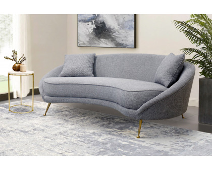 Pasargad Luna Collection Textured Fabric Curved Sofa - Gray