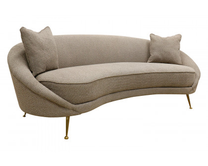 Pasargad - Luna Collection Textured Fabric Curved Sofa