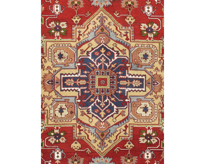 Pasargad - Serapi Collection Hand-Knotted Wool Area Rug in Rust/Navy, 108" x 144" (T-109 9x12)