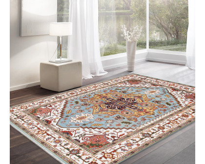 Pasargad - Serapi Collection Hand-Knotted Wool Area Rug in L. Blue/Ivory, 109" x 142" (T-111 9x12)