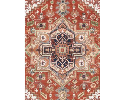 Pasargad - Serapi Collection Hand-Knotted Wool Area Rug in Rust/Navy, 93" x 122" (T-114 8x10)