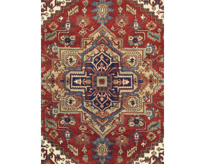 Pasargad - Serapi Collection Hand-Knotted Wool Area Rug in Rust/Navy, 94" x 122" (T-115 8x10)