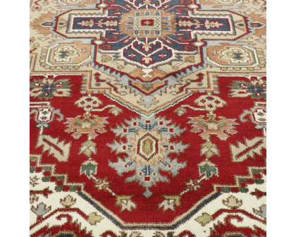 Pasargad - Serapi Collection Hand-Knotted Wool Area Rug in Red/Navy, 96" x 121" (T-116 8x10)