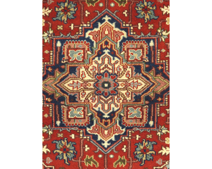 Pasargad - Serapi Collection Hand-Knotted Wool Area Rug in Rust/Navy, 60" x 91" (T-118 5x8)