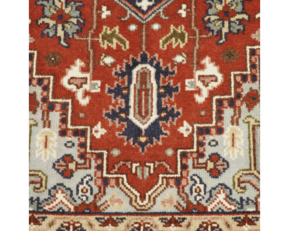 Pasargad - Serapi Collection Hand-Knotted Wool Area Rug in Rust/Navy, 60" x 91" (T-118 5x8)