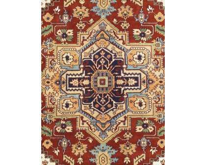 Pasargad - Serapi Collection Hand-Knotted Wool Area Rug in Rust/Navy, 91" x 117" (T-119 8x10)