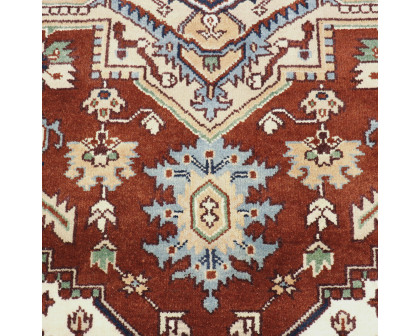 Pasargad - Serapi Collection Hand-Knotted Wool Area Rug in Rust/Navy, 91" x 117" (T-119 8x10)