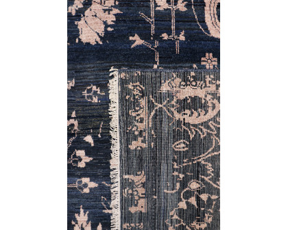 Pasargad - Transitiona Collection Hand-Knotted Bamboo Silk/Wool Area Rug in Blue/Pink, 120" x 168" (VASE-7024 10x14)