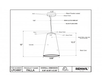 Renwil - Falla Pendant Lighting