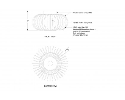 Renwil Pear Flush Mount Lighting - White Powder