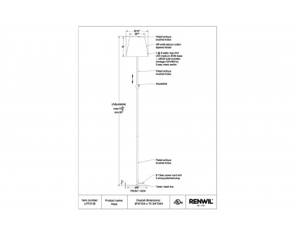 Renwil - Asya Floor Lamp