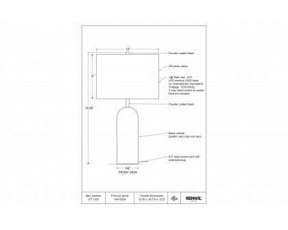 Renwil - Hayden Table Lamp