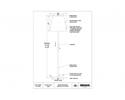 Renwil - Abey Table Lamp